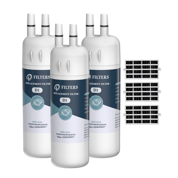 EDR1RXD1 W10295370A 9081 Refrigerator Water Filter with Air Filter by DFilters 3pk