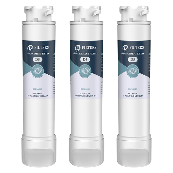 3pk EPTWFU01, EWF02, PureSource Ultra II Refrigerator Water Filter By D Filters