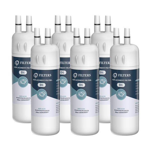 W10295370A, EDR1RXD1 Replacement P8RFWB2L, P8RFKB2L, Whirlpool Refrigerator Water Filter 1, Made by Dfilters 6Packs