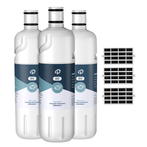 EDR2RXD1 W10413645A 9082 Refrigerator Water Filter with Air Filter by DFilters 3pk