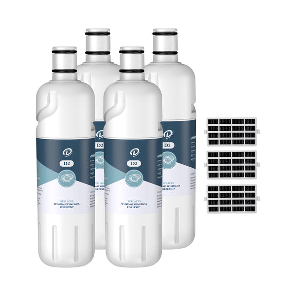 EDR2RXD1 W10413645A 9082 Refrigerator Water Filter with Air Filter by DFilters 4pk