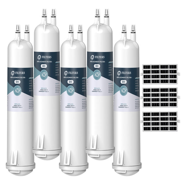 EDR3RXD1 4396841 9083 Compatible Refrigerator Water Filter 4396710 with Air Filter by DFilters 5pk