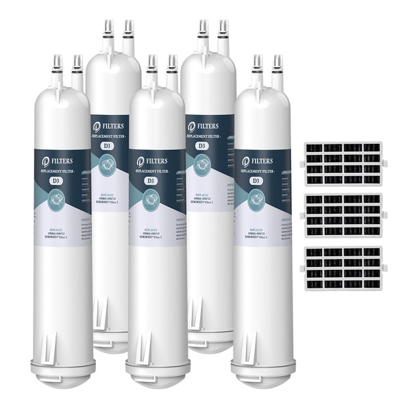 EDR3RXD1 4396841 9083 Refrigerator Water Filter 4396710 with Air Filter by DFilters 5pk