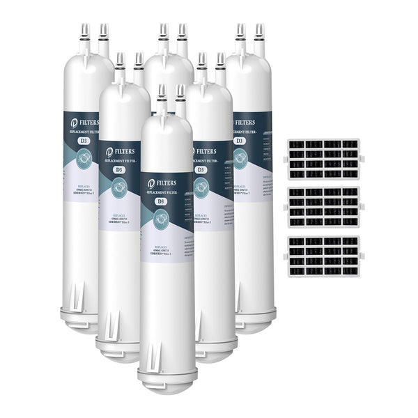EDR3RXD1 4396841 9083 Refrigerator Water Filter 4396710 with Air Filter by DFilters 6pk