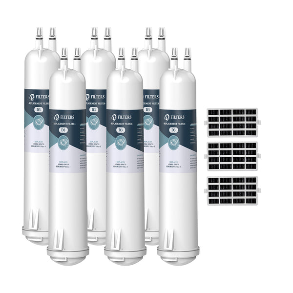 EDR3RXD1 4396841 9083 Compatible Refrigerator Water Filter 4396710 with Air Filter by DFilters 6pk