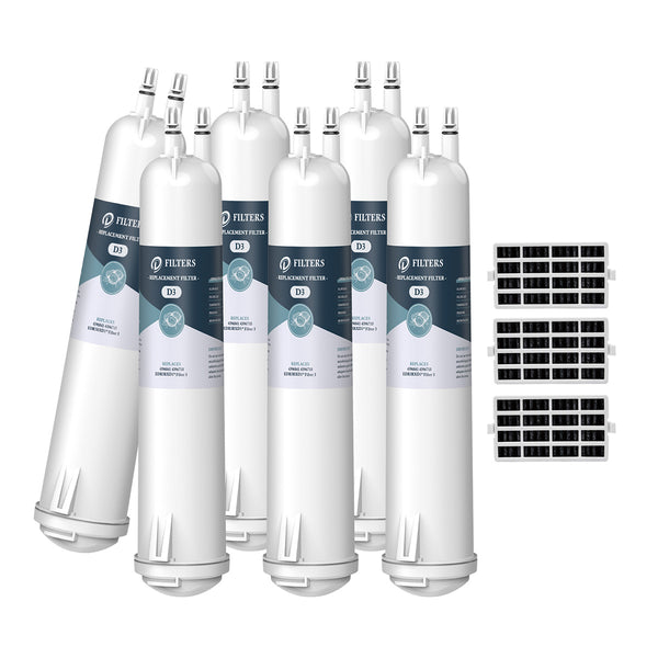6pk EDR3RXD1 4396841 9083 Refrigerator Water Filter with Air Filter by DFilters