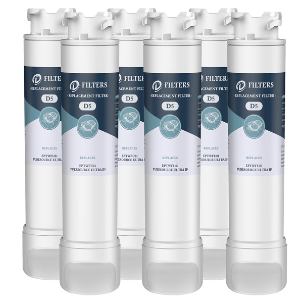 6pk EPTWFU01 Refrigerator Water Filter By D Filters