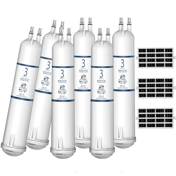 6pk EDR3RXD1 4396841 9083 Compatible Refrigerator Water Filter 4396710 with Air Filter