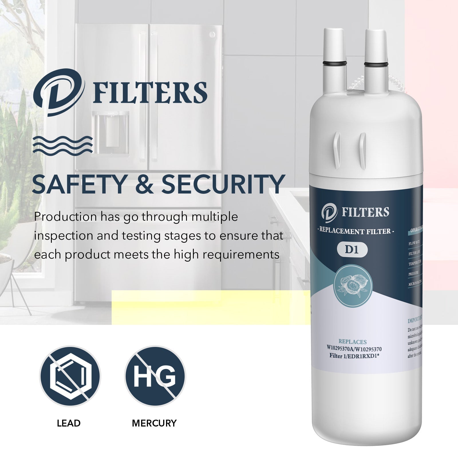 3pk KitchenAid KRSF705HPS Refrigerator Water Filter by DFilters D Filters