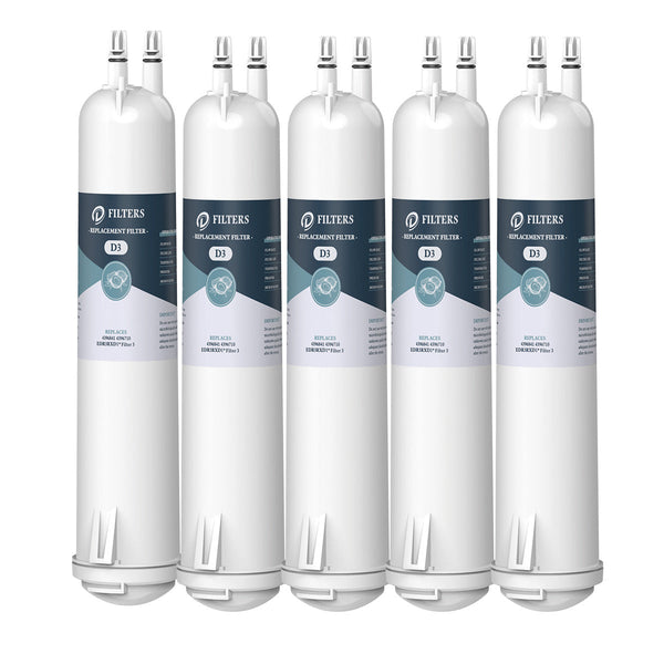 EDR3RXD1 Refrigerator Water Filter 3 Replacement, 4396841, 4396710, Dfilters, 5Pack