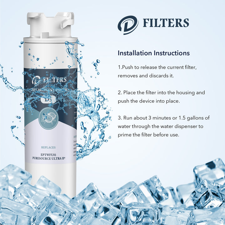 EWF02, EPTWFU01, PureSource Ultra II Refrigerator Water Filter Replace ...